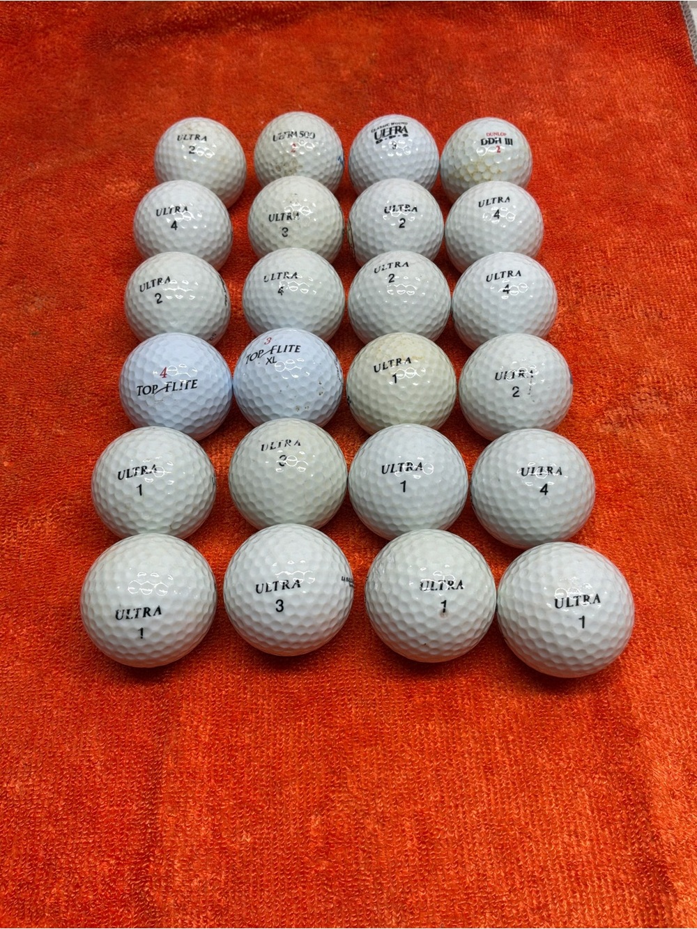 Ultra 1-2-3-4 Mostly Golf Balls - White - Lot of 24